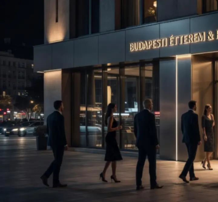 NAXSOL ENTERPRISES LTD épületének esti, fényárban úszó külső látványa